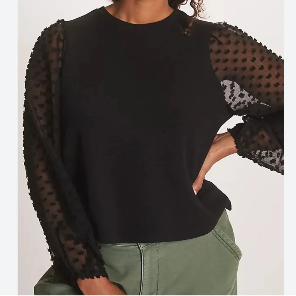 Maeve Textured-Sleeve Top | Anthropologie | Size S